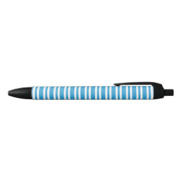 Bolígrafo De Tinta Negra Patrón de rayas blancas y azules