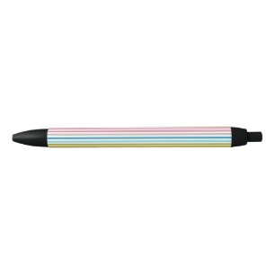 Bolígrafo De Tinta Negra Patrón de Rayas Coloridas