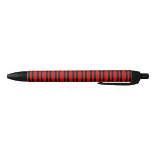 Bolígrafo De Tinta Negra Patrón de rayas rojas y negras