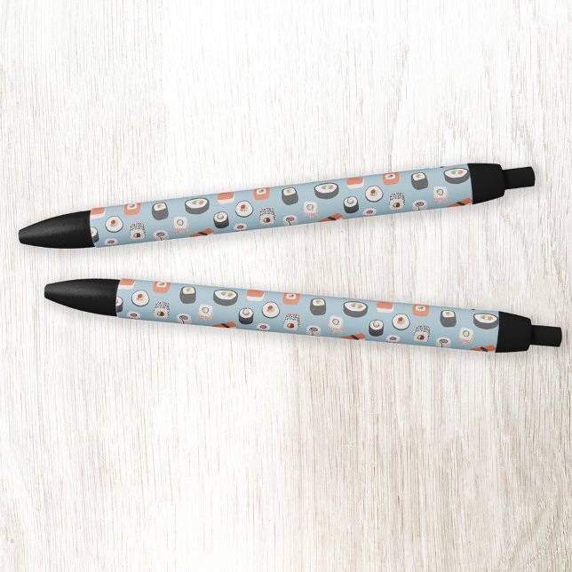 Bolígrafo De Tinta Negra Patrón de rollo Sushi Nigiri Maki (Fun Japanese sushi pattern pen)