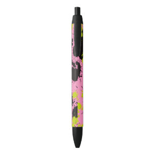 Bolígrafo De Tinta Negra Patrón de sangrado de pintura abstracta