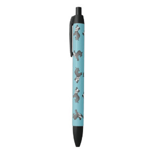 Bolígrafo De Tinta Negra Patrón de Staffordshire Bull Terrier negro y blanc
