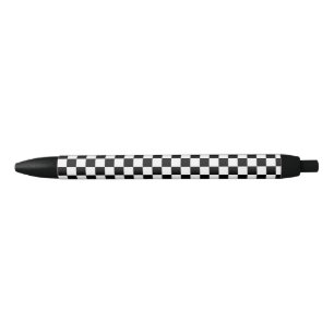 Bolígrafo De Tinta Negra Patrón de tablero de ajedrez blanco y negro