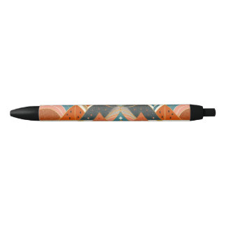 Bolígrafo De Tinta Negra Patrón étnico tribal africano multicolores tierra