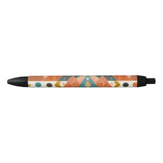 Bolígrafo De Tinta Negra Patrón étnico tribal africano tierra multicolores