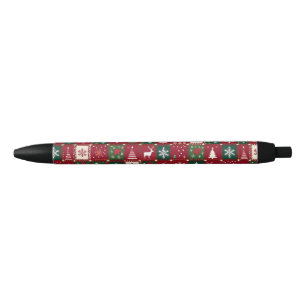 Bolígrafo De Tinta Negra patrón festivo de Navidad