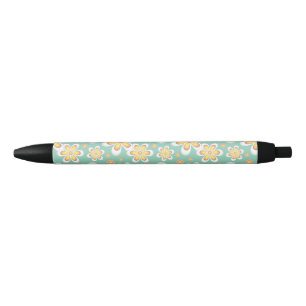 Bolígrafo De Tinta Negra Patrón floral amarillo