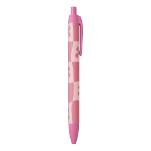 Bolígrafo De Tinta Negra Patrón floral retro-rosado controlado