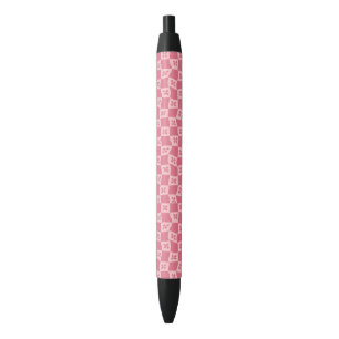 Bolígrafo De Tinta Negra Patrón floral retro-rosado controlado