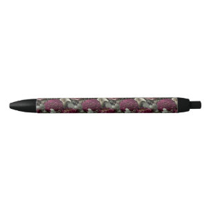 Bolígrafo De Tinta Negra Patrón floral temperamental con dalias y calas