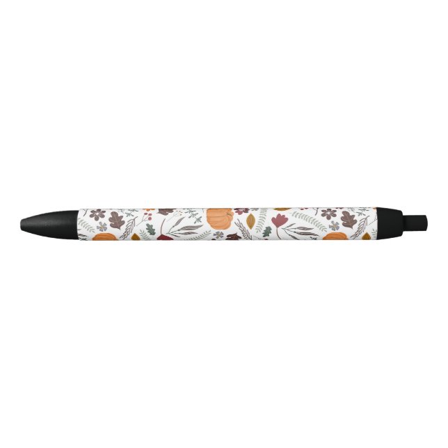 Bolígrafo De Tinta Negra Patrón gráfico contemporáneo de calabaza de otoño (Anverso)
