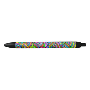 Bolígrafo De Tinta Negra Patrón Pintado A Mano Y Digitalmente Art. 27