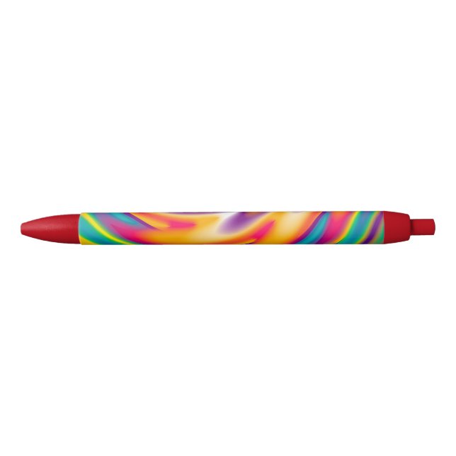 Bolígrafo De Tinta Negra Patrón radial colorido (Anverso)