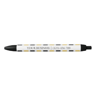 Bolígrafo De Tinta Negra Patrón rayado amarillo personalizado