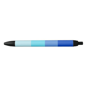 Bolígrafo De Tinta Negra Patrón rayado de colores oceánicos
