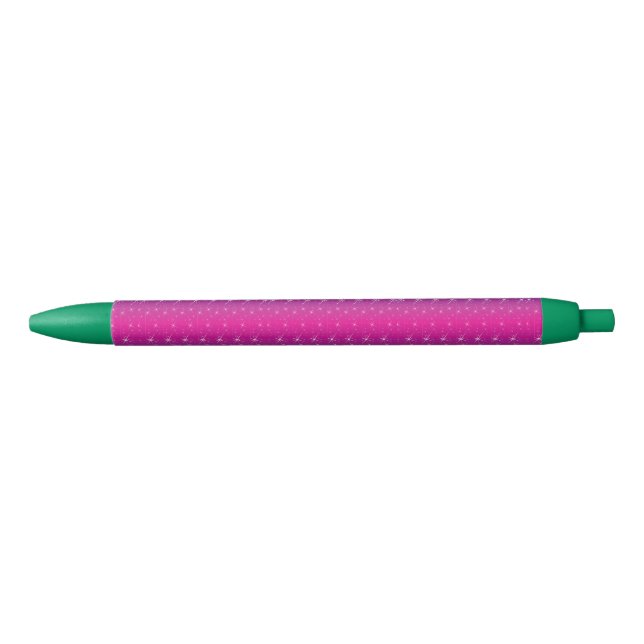 Bolígrafo De Tinta Negra Patrón rosa estrella (Anverso)