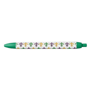 Bolígrafo De Tinta Negra patrón tradicional de Fleur de Lis de colores de M