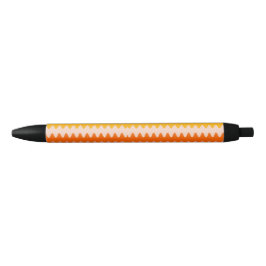 Bolígrafo De Tinta Negra Patrón Zig Zag moderno amarillo, naranja y blanco