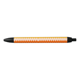 Bolígrafo De Tinta Negra Patrón Zig Zag moderno amarillo, naranja y blanco
