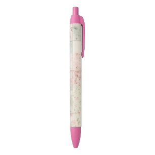 Bolígrafo De Tinta Negra Patrones de colcha florales rosa menta de granja o