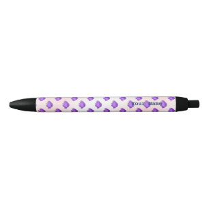 Bolígrafo De Tinta Negra Patrones de frutas Blueberries y Crema