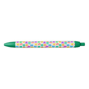 Bolígrafo De Tinta Negra Patrones de monstruos pixelados coloridos lindos
