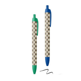 Bolígrafo De Tinta Negra Paw Print Pattern Earthy Sand