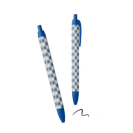 Bolígrafo De Tinta Negra Paw Print Pattern Silver Blue