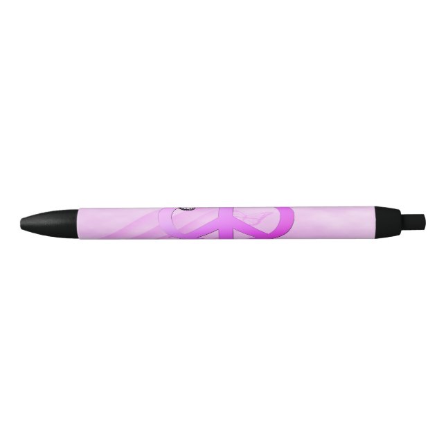 Bolígrafo De Tinta Negra Paz rosa (Anverso)