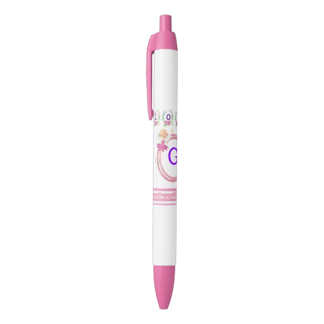 Bolígrafo De Tinta Negra Pen Office and School Pen Fairy Floral Love Hearts (Parte superior (vertical))