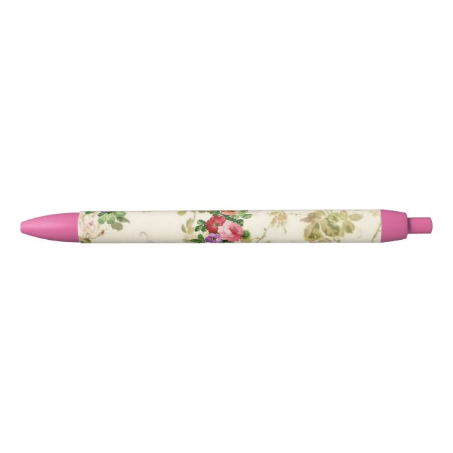 Bolígrafo De Tinta Negra Pen Office and School Pen Floral (Anverso)