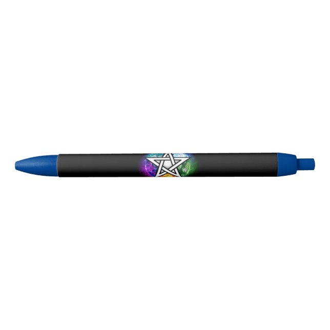 Bolígrafo De Tinta Negra Pentagrama de Wiccan (Anverso)