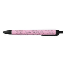 Bolígrafo De Tinta Negra Peonías