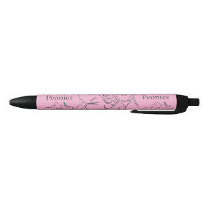 Bolígrafo De Tinta Negra Peonías