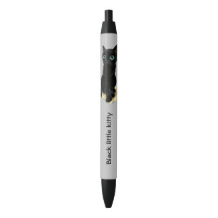 Bolígrafo De Tinta Negra Pequeño gatito negro