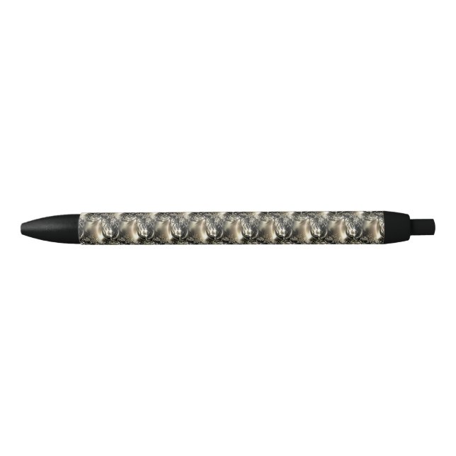 Bolígrafo De Tinta Negra Perlas doradas (Anverso)