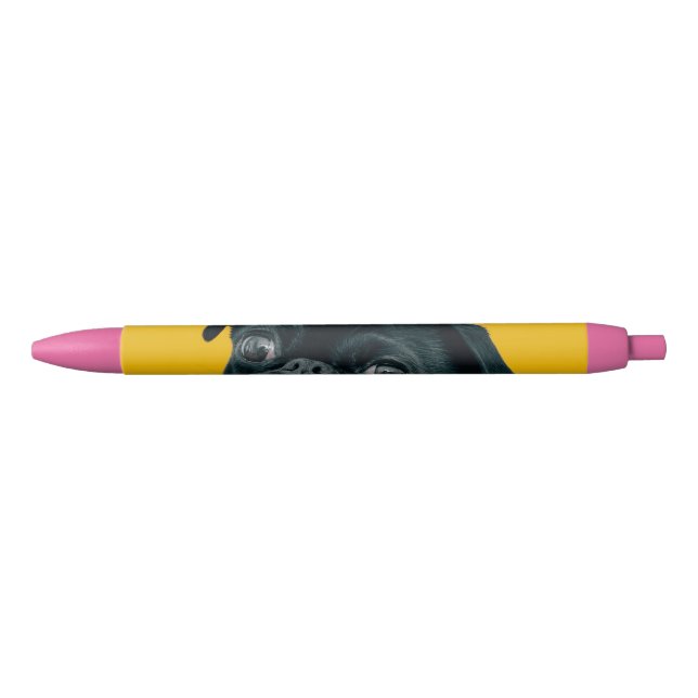 Bolígrafo De Tinta Negra perro amarillo (Anverso)