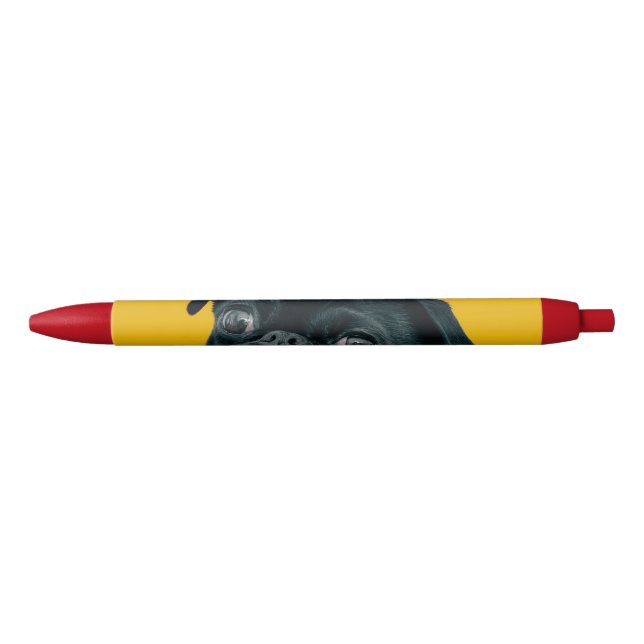 Bolígrafo De Tinta Negra perro amarillo (Anverso)