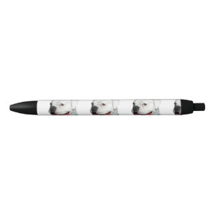 Bolígrafo De Tinta Negra Perro blanco del boxeador
