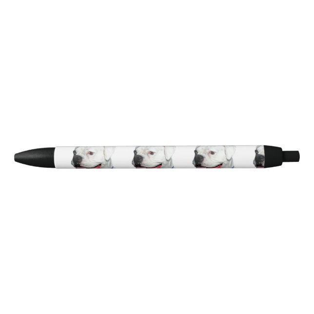 Bolígrafo De Tinta Negra Perro blanco del boxeador (Anverso)