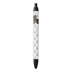 Bolígrafo De Tinta Negra Perro Cairn Terrier de color atigrado oscuro & nom