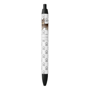 Bolígrafo De Tinta Negra Perro de dibujos animados Yorkshire Terrier de cho