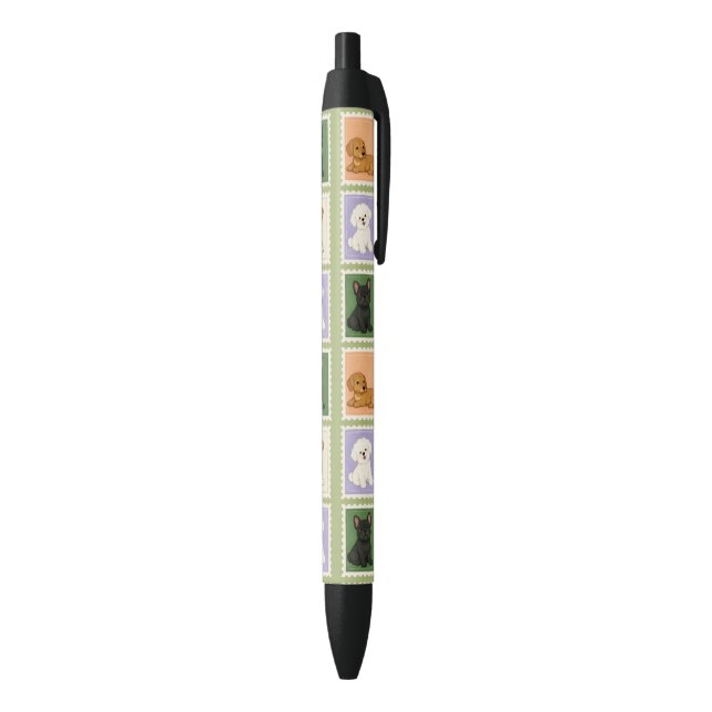 Bolígrafo De Tinta Negra Perros (Parte inferior (Vertical))