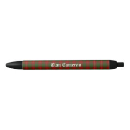 Bolígrafo De Tinta Negra Personalizable Clan Cameron Tartan