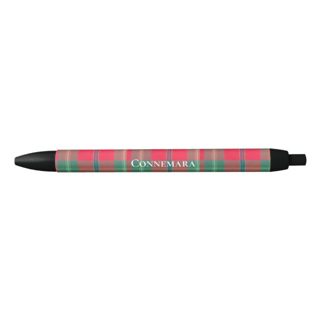 Bolígrafo De Tinta Negra Personalizable Connemara Tartan (Anverso)