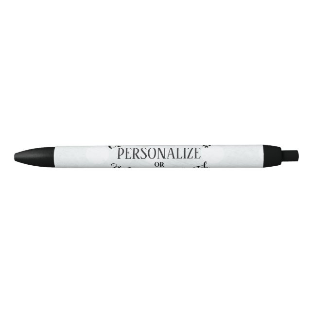 Bolígrafo De Tinta Negra Personalizable en blanco - Crea tu propio (Anverso)