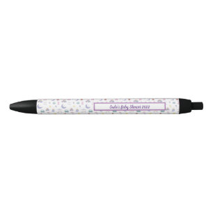 Bolígrafo De Tinta Negra Personalizable Género Neutral Pastel Baby Shower