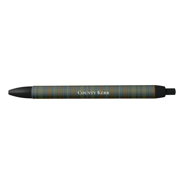 Bolígrafo De Tinta Negra Personalizable Kerr Tartan (Anverso)