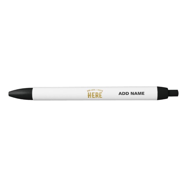 BOLÍGRAFO DE TINTA NEGRA PERSONALIZABLE MODERNO ESTILO BLANCO VERIFICADO MA (Anverso)