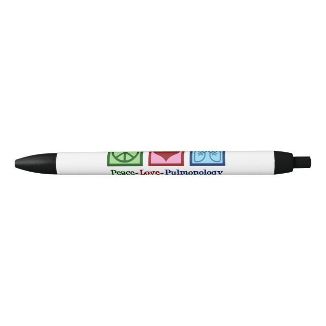 Bolígrafo De Tinta Negra Personalizable Pulmonólogo de Peace Love Pulmonolo (Anverso)